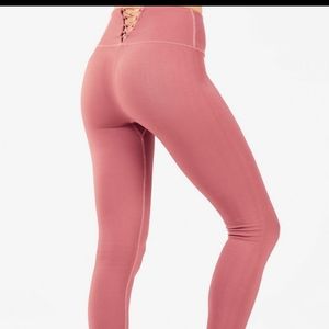 Fabletics High Waisted dusty rose ribbed l…